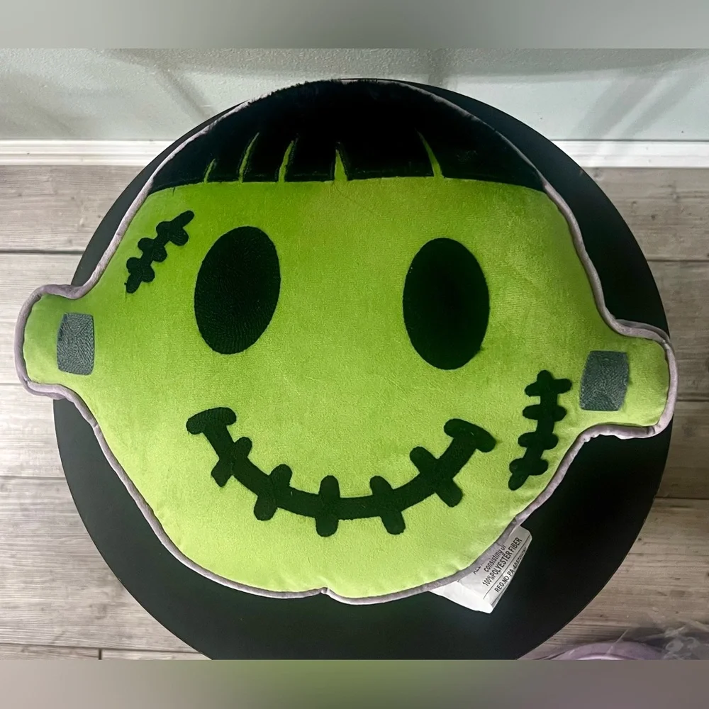 NWT Envogue Halloween Velvet Pillow Trio - Green, Purple, Orange Fall Squishy